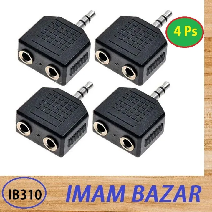 4pcs%203.5mm%20Audio%20Headphone%20Cable%20Cord%20Splitter%20Adapter%20Jack%20Y%20One%20to%20Two%20Stereo%20-%20Image%202