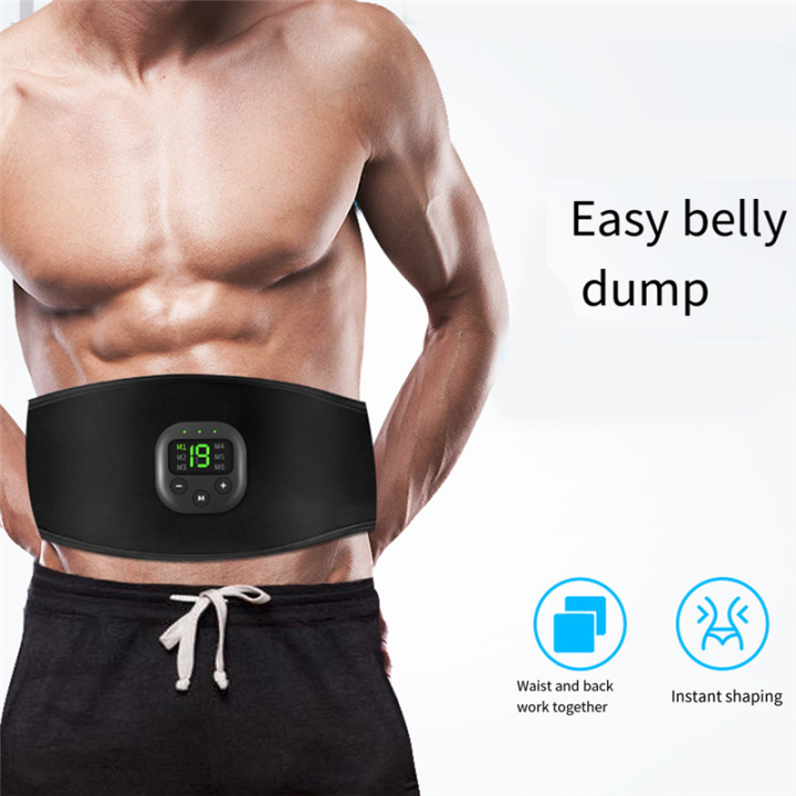 EMS%20Electric%20ABS%20Abdominal%20Belt%20Smart%20Body%20Massager%20Fitness%20Massage%20Belts%20Equipment%20Black%20for%20Home%20Gym%20-%20Image%202