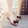 Summer sandals, women's shoes, sandals, women's summer net red, flat jelly shoes, fish mouth shoes, beach women's bows, fashion women's shoes. 