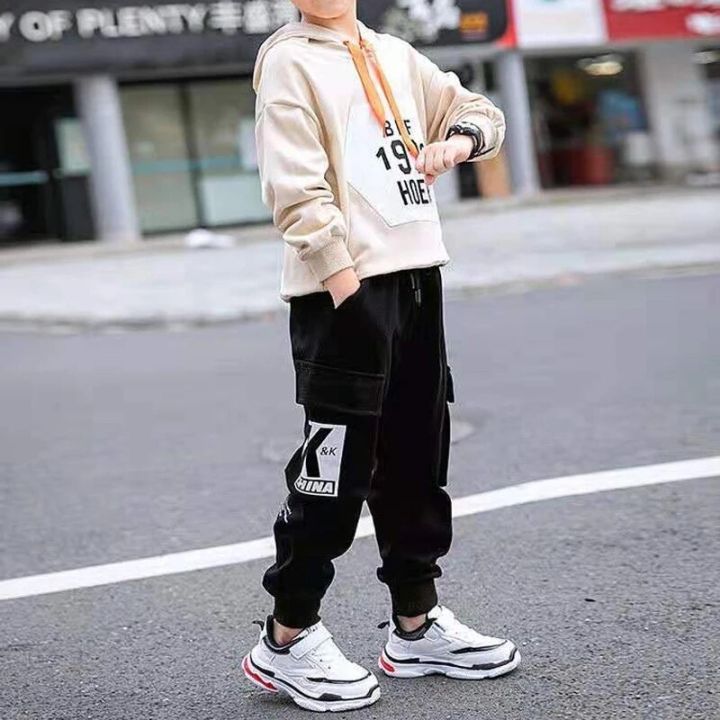 EACHIN%20Boys%20Pants%20Boy%20Letter%20Print%20Cotton%20Sweatpants%20Casual%20Korean%20Cargo%20Pants%20Fashion%20Teenage%20Kids%20Sport%20Multi-pocket%20Pants%20-%20Image%205