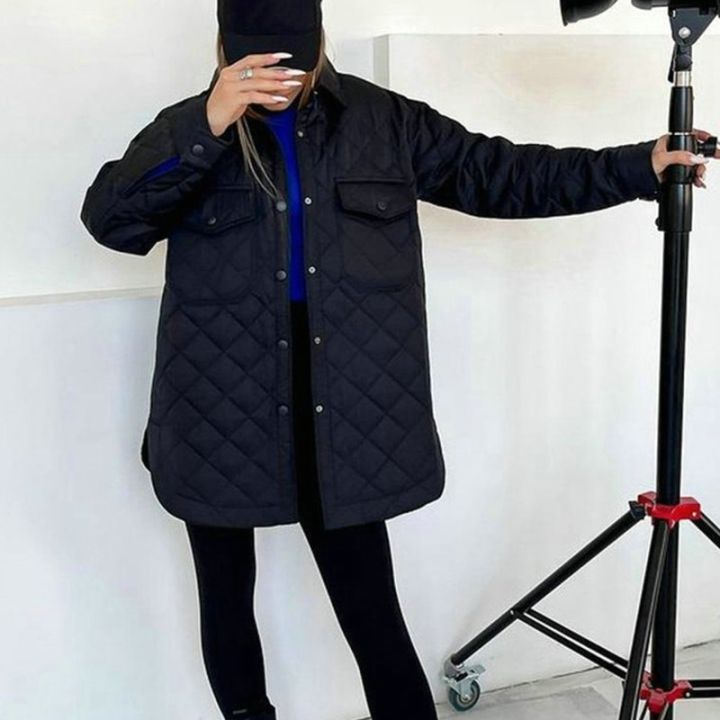SHUJIN%20Plaid%20Quilted%20Jacket%20Women%20Loose%20Thin%20Puffer%20Parkas%20Coat%20Vintage%20Belted%20Outwear%20Autumn%20Winter%20Ladies%20Oversize%20Coat%20-%20Image%207