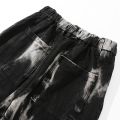 Aolamegs Jeans Men Tie Dye Print Diablo Style Denim Pants Baggy Elastic Waist Straight Trousers High Street Punk Cool Streetwear. 