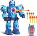 Large Remote Control Robot for Kids - 10 Channel RC Toys Shoots Missiles, Walks, Talks & Dances with Flashing Lights Sounds. 