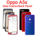 For Oppo A5s Side Frame + Back Panel Housing + Camera Glass Back shell Replacement Spare Parts. 