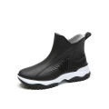 Japanese fashion color-block thick-soled low-cut women's rain boots wear-resistant, waterproof and non-slip sleeve shoes, work shoes worn outside the kitchen. 