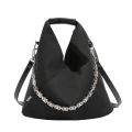 Waterproof nylon cloth bag armpit bag women's 2023 new niche design shoulder bag chain bucket bag cross-body bag. 