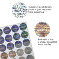 Silver Circular holographic sticker warranty void seals Adhesive labels with serial number High security laser stickers 1.5cm.