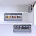 Kitchen Storage Rack Self-adhesive Wall-mounted Under-Shelf Spice Organizer Spice Bottle Storage Rack Home Supplies. 