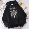 Heart Protected By Ribs Printing Hoodies Men Vintage Street Sweatshirt Warm Graphic Clothing Unique Shoulder Drop Hoodie Men'S.
