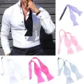 Party Smart Prom Wedding Plain Bowtie Satin Clip-on Necktie Bow Tie Dress Adjustable Fancy Men's Plain Self Tie. 