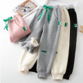 Children's sweatpants lamb's wool 2024 winter new extra thick boys' sweatpants casual loose winter clothes girls' trousers. 