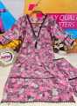 Stitched Digital Print China Linen Fabric Stylish Fashionable Two Piece Set for Women. 