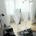 Korean Style Pastoral Lace Finished White Yarn Curtain Mesh Curtains White Sand Living Room Balcony Bay Window American Country Curtain Rod. 