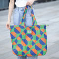 Multipurpose waterproof Large capacity foldable drawstring eco friendly shopping bag tote bag for travel shopping starage 1 pc.