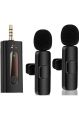 K35 Dual Wireless Microphone 3.5mm with ANC Active Noise Cancelling Aux Receiver, Omni directional, 5 Hour Battery Life, Compatible with Cameras and Smartphones Dual Mic, Single Receiver BD Best Product By Exotic Wholesale Gadget. 
