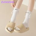 Magnetic Socks 1 Pair Linking Couple Socks Funny Big Eyes Holding Hands Mid-tube Cute Gifts for Women Men. 