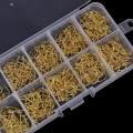 500pcs/set #3~#12 Fishing Hooks Carbon Steel Golden Fishhooks With Retail Box.