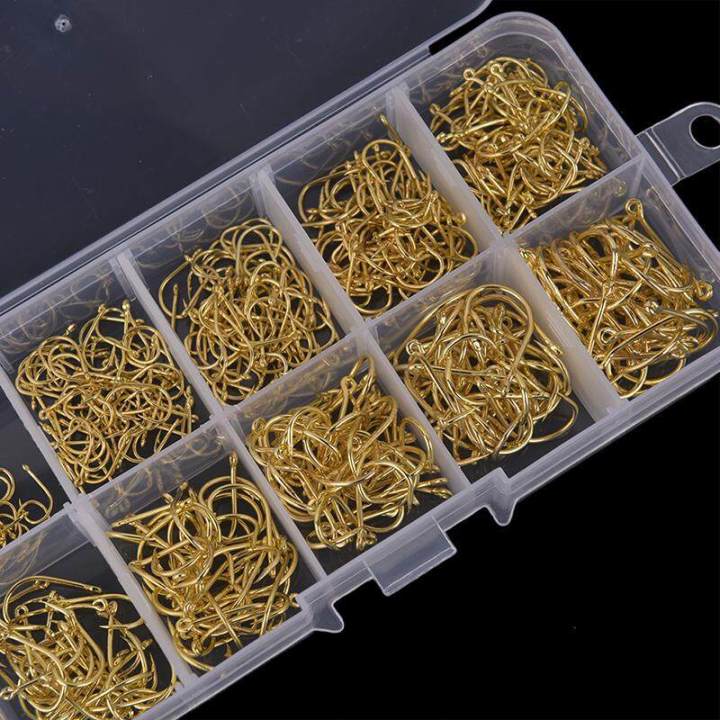 500pcs/set%20#3~#12%20Fishing%20Hooks%20Carbon%20Steel%20Golden%20Fishhooks%20With%20Retail%20Box%20-%20Image%203