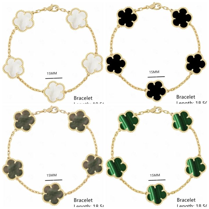 ALINFA%20Luxury%20Large%20Five-leaf%20Flower%20Four-leaf%20Clover%20Bracelet%20Gold%20Silver%20Bracelet%20Natural%20Stone%20Shell%20Bracelet%20Charm%20Bracelet%20-%20Image%202