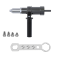 Electric Riveting Machine Adapter Rivet Tool Metal+Plastic with 2.4/3.2/4.0/4.8 mm Diameter Rivet Head Drill and Handle Wrench Rivet Tool.. 