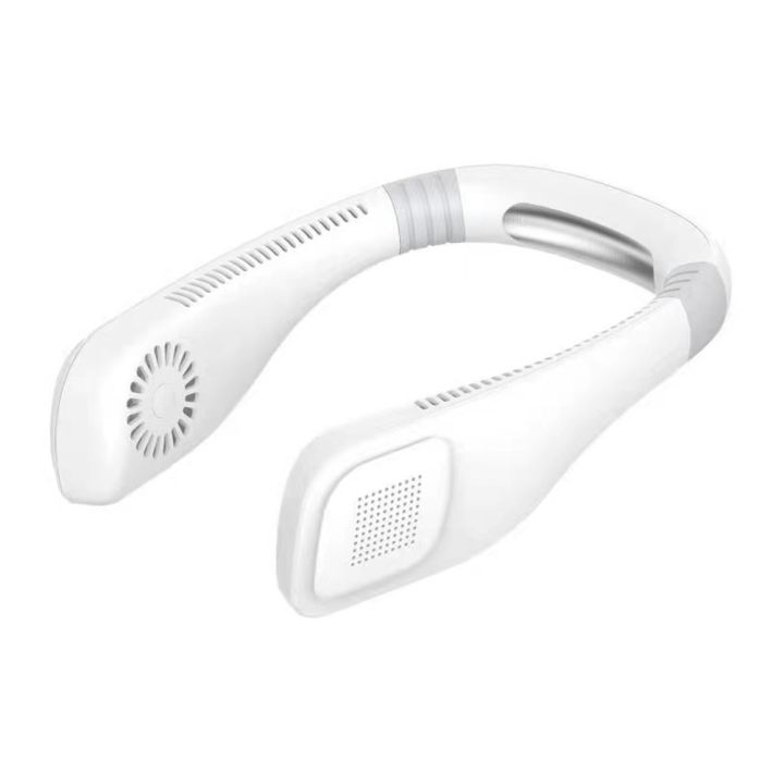 Portable Neck Fan - Personal Fan, Hands Free Bladeless Neck Fan, Rechargeable USB Fan, Neck Air Conditioner White