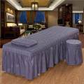 Solid Massage Table Skirt Bed Valance Sheet Cover w/ Face Hole 71x24" White. 