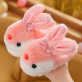 Children's cotton slippers winter cartoon cute rabbit boys and girls warm anti-slip home kids plush slippers. 
