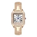 Women's Quartz Watch Real Leather Roman Alphabet Dial With Rhinestones Waterproof Scratch Resistant Watch Valentines Gift. 