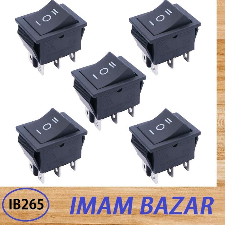5pcs 6A BLACK Color MICRO Rocker Switch 3 Pin 6A 250V 2 Positions SPDT ...