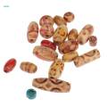 150pcs Mixed Printed Wooden Beads for Macrame Jewelry Charms Crafts Making.