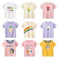 Kids T Shirts Summer Boys Girls Children Short Sleeve T-Shirt P2023rint Baby Boy Child Girl Tees White Yellow Toddler Clothing Tops.