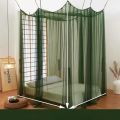 Mosquito Net Bedroom Luxurious Four-Door Fit King and Queen Double Beds Netting Elegant Green Netting Bedroom Decor Canopy.