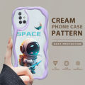 YYDS for Samsung A71 4G Back Cover Colorful Astronauts Case Cream Texture Wavy Edge Soft Silicone Mobile Cover. 