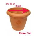 Plastic Flower Tob 03 Pcs Bundle Plastic Flower Tub Gardening Tob planter/ Gardenware tools 8" inch. 