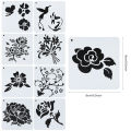 20pcs Flower Stencil Rose Sunflower Lotus Kit Drawing Template Set ,Reusable  Plastic Craft Painting Stencil for Painting on Wood Wall Home Decor DIY Project. 