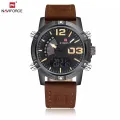 Naviforce NF9095 - Coffee Leather Wrist Watch for Men. 