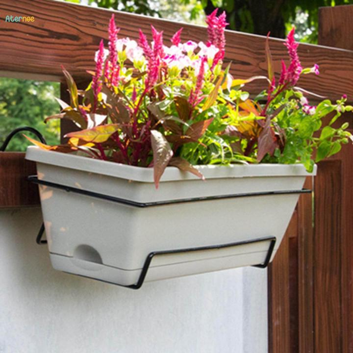 Hanging Railing Planters, Railing Flower Holder, Metal Stand Durable Art Rack, Planter Stand for Deck Railing, Flower Pot Holder for Patio Fence