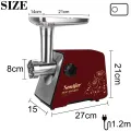 Sonifer SF-5002 household 1200w copper motor 3pcs metal disc electric meat grinder.