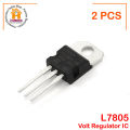 2Pcs- A Class LM7805 L7805CV L7805 7805 5V 1.5A Voltage Regulator IC 3 Pin TO-220 Package Fixed 5V Positive Voltage Regulator IC Electrical Circuitry & Parts.