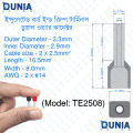 TE2508 Insulated Twin Cord End Crimp Terminal Dual Wire Connector Pack. 