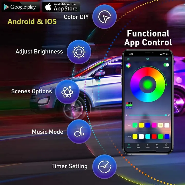 Car%20LED%20Strip%20Lights%20LED%20Multicolor%20RGB%20Car%20Interior%20Lights,5%20in%201%20with%20236%20inches%20Fiber%20Optic%20Ambient%20Lighting%20Kits%20-%20Image%202