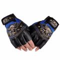 Skulls Rivet PU Leather Fingerless Gloves Men Women Fashion Women's Gym Punk Gloves Half Finger Men's Gloves. 