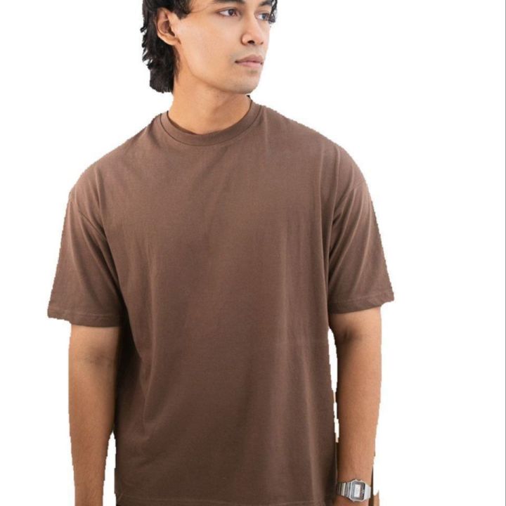 Brown%20Drop%20Shoulder%20T-Shirt%20For%20Men%20&%20Women%20-%20T%20Shirt%20-%20Image%205