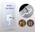 Hook Non-Marking Screw 10Pcs Punch-Free Wall Stickers Home Seamless Nail With Nut And Nut Cap.