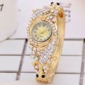 Women Watch Alloy Crystal Bracelet Flower Wrist Watch Women Clock Quartz Watches With Rhinestone Quartz Bracelet Watch.