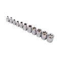 Durable 11Pc Female E Torx Star Socket Set Rail E4 - E20 External Star Torque Socket Set.