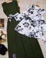 Winter Collection Rose Print Stitched Kurti & Blazer Belt for Women – Free Size, Fashionable, Comfortable, Regular Wear. 