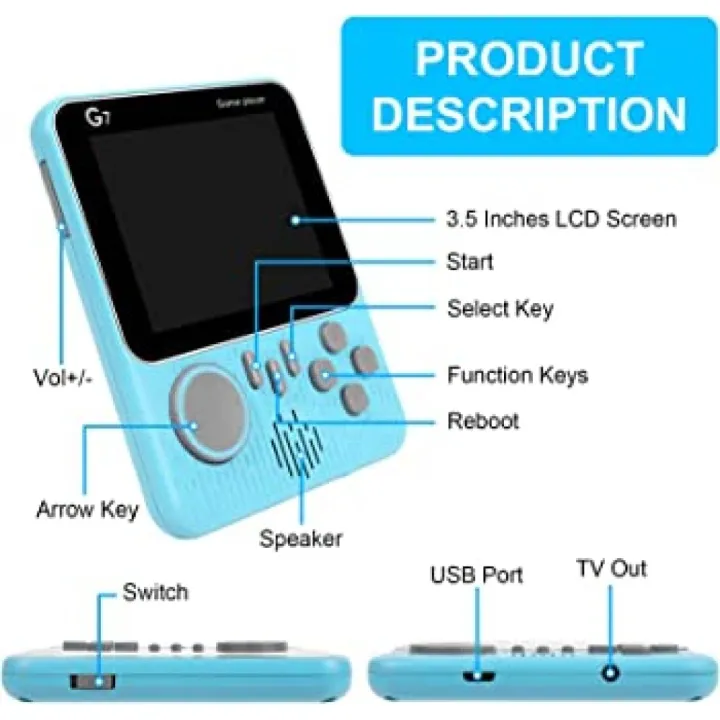 G7%20Game%20Consoles%20Hand-Held%20Video%20Gaming%203.5%20inch%20666%20Game%20-%20Gray%20-%20Image%202