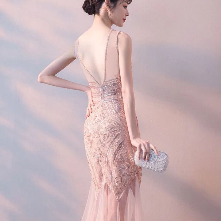 Evening%20Gown%20Women's%20Banquet%20High-End%20Generous%20Long%20Temperament%20Gorgeous%20Host%20Socialite%20Dress%20Fishtail%20-%20Image%206