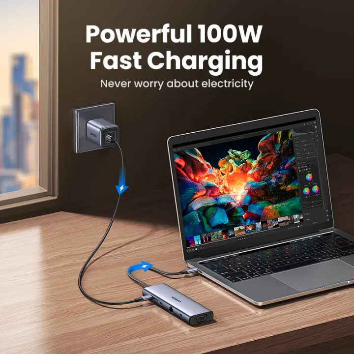 UGREEN%20USB%20C%20Hub,%2010-in-1%20USB-C%20Dongle%20Docking%20Station,%20with%204K%20HDMI%20VGA%20100W%20PD%203%20USB%203.0%20Ports%20SD%20TF%20Card%20Reader%20Adapter%20for%20MacBook%20Pro%20iPad%20-%20Image%206